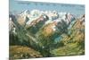 Peaks of the Upper Engadine, Swiss Alps-null-Mounted Premium Giclee Print