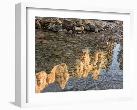 Peaks Reflecting in Small Pool at Mossy Cave at Bryce Canyon National Park, Utah, USA-Tom Norring-Framed Premium Photographic Print