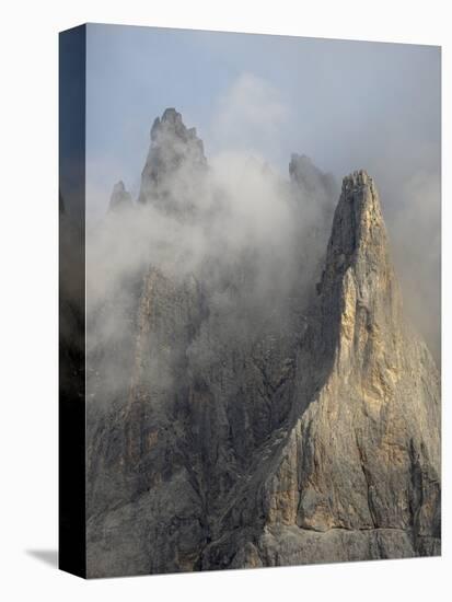 Peaks towering over Val Venegia seen from Passo Costazza. Pale di San Martino in the Dolomites-Martin Zwick-Stretched Canvas