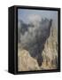 Peaks towering over Val Venegia seen from Passo Costazza.-Martin Zwick-Framed Stretched Canvas