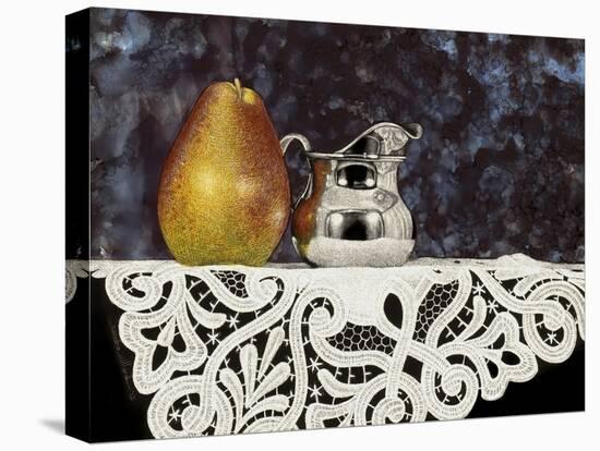 Pear and Silver Creamer-Sandra Willard-Stretched Canvas