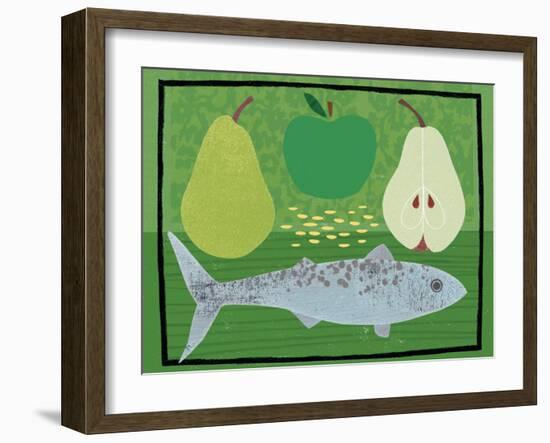 Pear, Apple and Fish-Jessie Ford-Framed Art Print