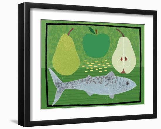 Pear, Apple and Fish-Jessie Ford-Framed Art Print