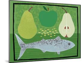 Pear, Apple and Fish-Jessie Ford-Mounted Art Print