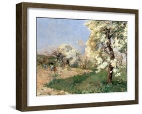 Pear Blossoms, Villiers-De-Bel-Childe Hassam-Framed Giclee Print