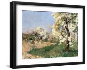 Pear Blossoms, Villiers-De-Bel-Childe Hassam-Framed Giclee Print