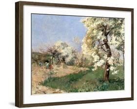 Pear Blossoms, Villiers-De-Bel-Childe Hassam-Framed Giclee Print