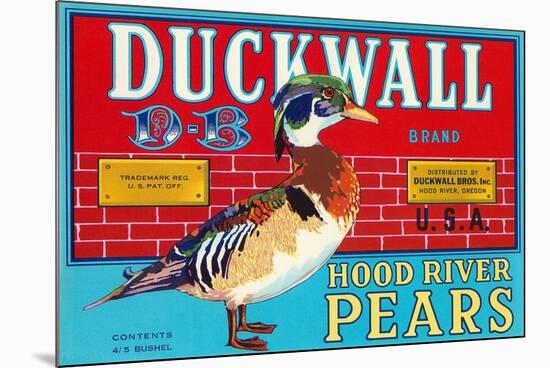 Pear Crate Label, Duckwall-null-Mounted Art Print