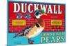 Pear Crate Label, Duckwall-null-Mounted Art Print