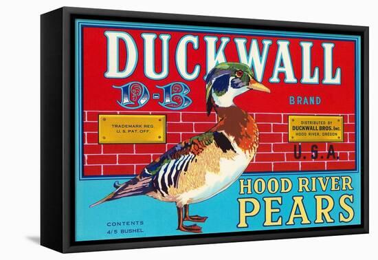 Pear Crate Label, Duckwall-null-Framed Stretched Canvas