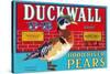Pear Crate Label, Duckwall-null-Stretched Canvas