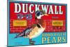 Pear Crate Label, Duckwall-null-Mounted Art Print