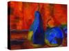 Pear Dramatic Colorful Art Print-Blenda Tyvoll-Stretched Canvas