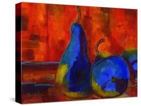 Pear Dramatic Colorful Art Print-Blenda Tyvoll-Stretched Canvas