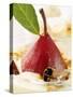 Pear in Red Wine with Cinnamon in Madeira Cream-null-Stretched Canvas