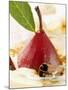 Pear in Red Wine with Cinnamon in Madeira Cream-null-Mounted Photographic Print