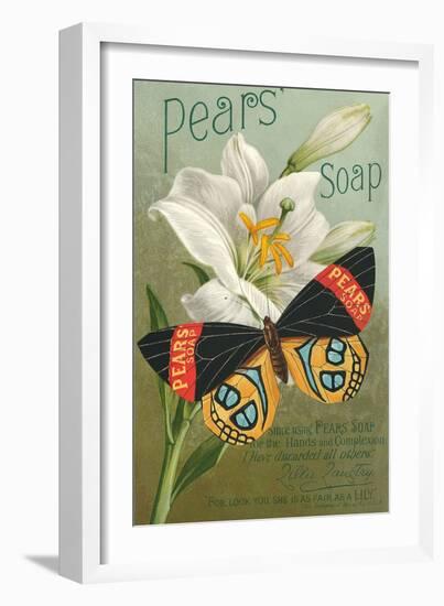 Pear's Soap Ad, Lily-null-Framed Premium Giclee Print