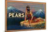 Pear Stock Crate Label-Lantern Press-Mounted Art Print