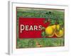 Pear Stock Crate Label-Lantern Press-Framed Art Print