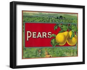 Pear Stock Crate Label-Lantern Press-Framed Art Print