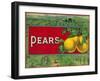 Pear Stock Crate Label-Lantern Press-Framed Art Print