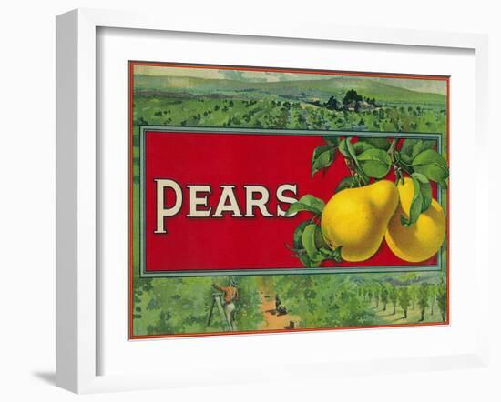 Pear Stock Crate Label-Lantern Press-Framed Art Print