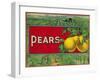 Pear Stock Crate Label-Lantern Press-Framed Art Print