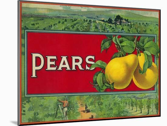 Pear Stock Crate Label-Lantern Press-Mounted Art Print