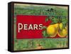 Pear Stock Crate Label-Lantern Press-Framed Stretched Canvas