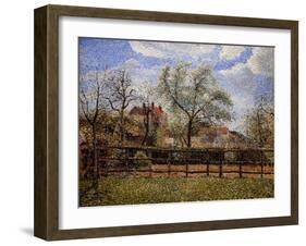 Pear Tree and Flowers in Eragny, Morning-Camille Pissarro-Framed Giclee Print