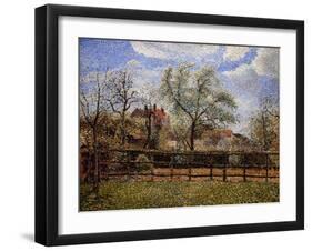 Pear Tree and Flowers in Eragny, Morning-Camille Pissarro-Framed Giclee Print