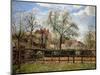 Pear Trees and Flowers at Eragny, Morning, 1886-Camille Pissarro-Mounted Giclee Print