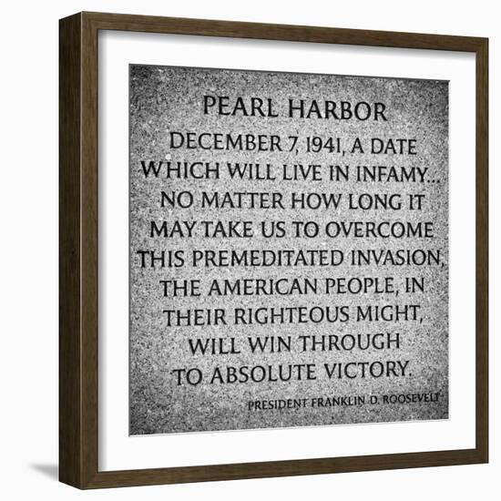 Pearl Harbor Tablet by President Franklyn D.Roosevelt, Washington D.C, White Frame Square-Philippe Hugonnard-Framed Photographic Print