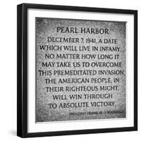 Pearl Harbor Tablet by President Franklyn D.Roosevelt, Washington D.C, White Frame Square-Philippe Hugonnard-Framed Photographic Print