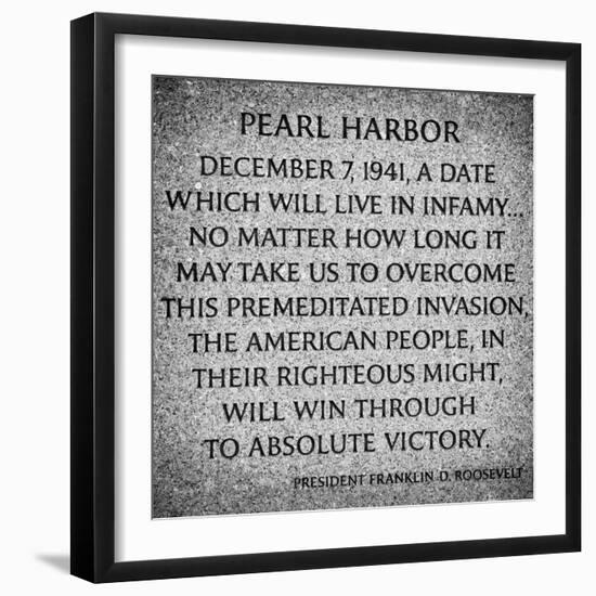 Pearl Harbor Tablet by President Franklyn D.Roosevelt, Washington D.C, White Frame Square-Philippe Hugonnard-Framed Photographic Print