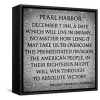 Pearl Harbor Tablet by President Franklyn D.Roosevelt, Washington D.C, White Frame Square-Philippe Hugonnard-Framed Stretched Canvas