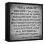 Pearl Harbor Tablet by President Franklyn D.Roosevelt, Washington D.C, White Frame Square-Philippe Hugonnard-Framed Stretched Canvas