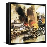 Pearl Harbour-English School-Framed Stretched Canvas