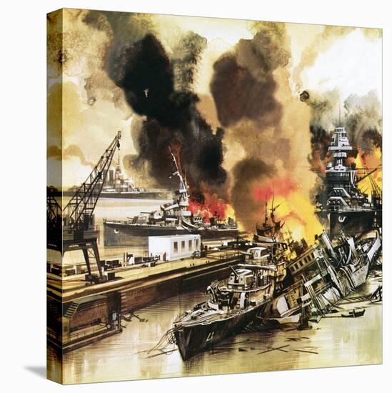 Pearl Harbour-English School-Stretched Canvas