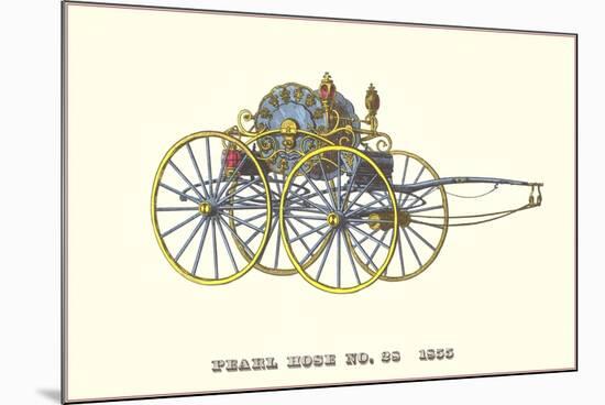 Pearl Hose Vintage Fire Wagon-null-Mounted Art Print