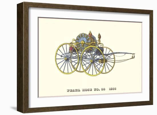 Pearl Hose Vintage Fire Wagon-null-Framed Art Print