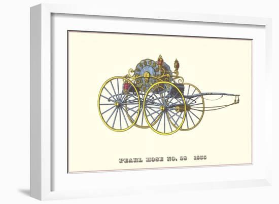 Pearl Hose Vintage Fire Wagon-null-Framed Art Print