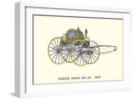 Pearl Hose Vintage Fire Wagon-null-Framed Art Print