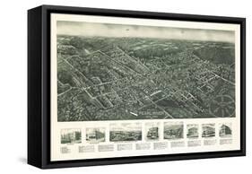 Pearl River, New York - Panoramic Map-Lantern Press-Framed Stretched Canvas