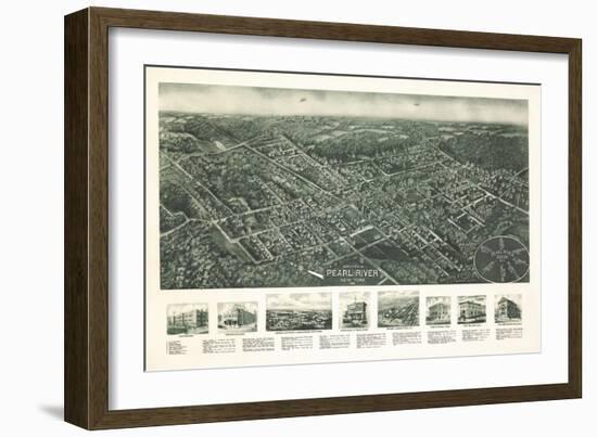 Pearl River, New York - Panoramic Map-Lantern Press-Framed Art Print