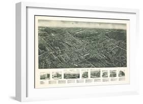 Pearl River, New York - Panoramic Map-Lantern Press-Framed Art Print