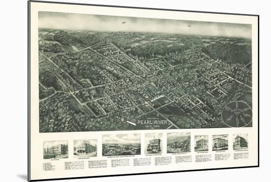 Pearl River, New York - Panoramic Map-Lantern Press-Mounted Art Print