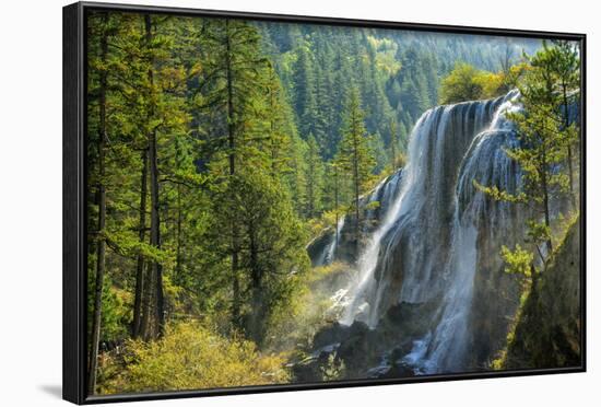 Pearl Shoal Waterfall, Jiuzhaigou National Park, Sichuan Province, China, East Asia-G&M Therin-Weise-Framed Photographic Print