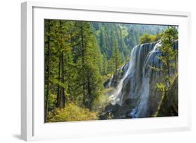 Pearl Shoal Waterfall, Jiuzhaigou National Park, Sichuan Province, China, East Asia-G&M Therin-Weise-Framed Photographic Print