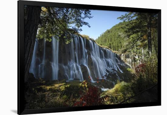 Pearl Shoal Waterfall, Jiuzhaigou (Nine Village Valley), UNESCO World Heritage Site, Sichuan provin-Michael Snell-Framed Photographic Print